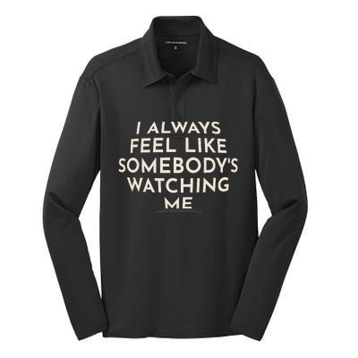 SomebodyS Watching Me Rockwell Lyrics Halloween Silk Touch Performance Long Sleeve Polo