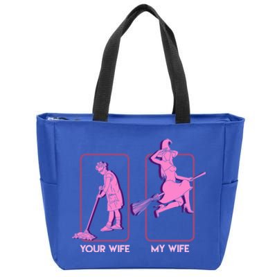 Sexy Witch My Wife Your Wife Halloween Husband Gift Zip Tote Bag