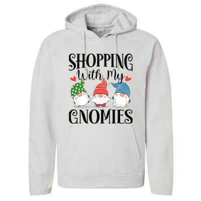 Shopping With My Gnomies Christmas Family Hanging Out Performance Fleece Hoodie