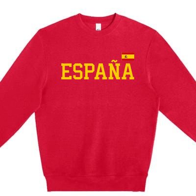 Spain Women Men Kids Spanish Flag Red España Premium Crewneck Sweatshirt