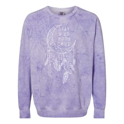 Stay Wild Moon Gift Child Dream Catcher Gift Colorblast Crewneck Sweatshirt