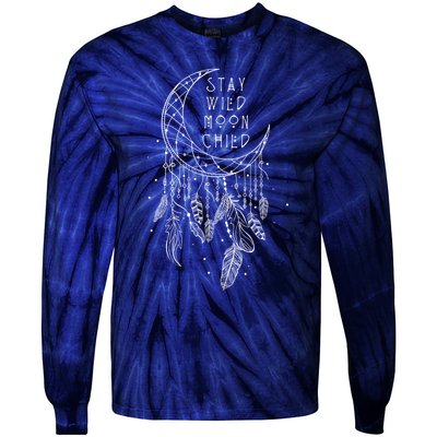 Stay Wild Moon Gift Child Dream Catcher Gift Tie-Dye Long Sleeve Shirt