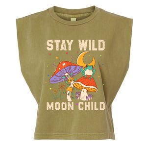 Stay Wild Moon Child And Mushroom Garment-Dyed Women's Muscle Tee