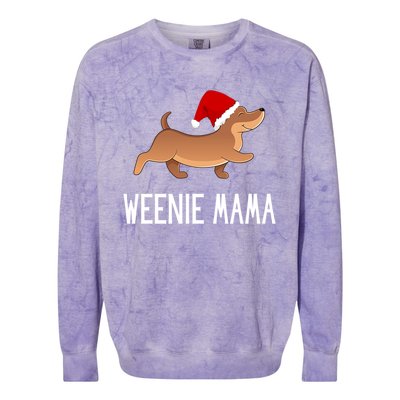 Santa Weenie Mama Dog Christmas Dachshund Cute Gift Colorblast Crewneck Sweatshirt