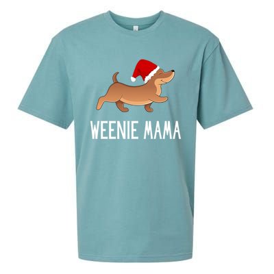 Santa Weenie Mama Dog Christmas Dachshund Cute Gift Sueded Cloud Jersey T-Shirt