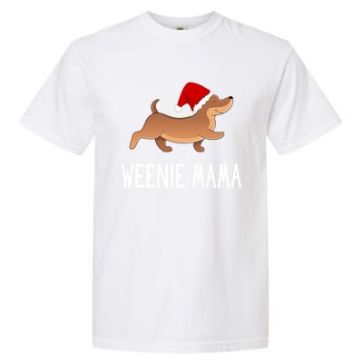 Santa Weenie Mama Dog Christmas Dachshund Cute Gift Garment-Dyed Heavyweight T-Shirt