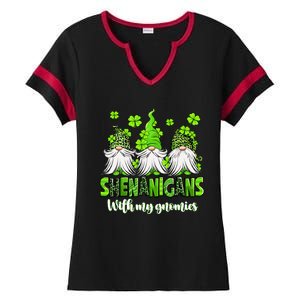 Shenanigans With My Gnomies St PatrickS Day Gnome Shamrock Ladies Halftime Notch Neck Tee