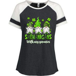 Shenanigans With My Gnomies St PatrickS Day Gnome Shamrock Enza Ladies Jersey Colorblock Tee