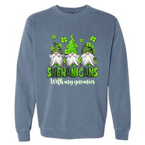 Shenanigans With My Gnomies St PatrickS Day Gnome Shamrock Garment-Dyed Sweatshirt