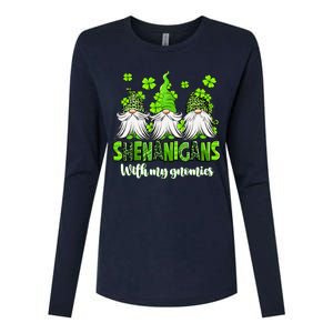 Shenanigans With My Gnomies St PatrickS Day Gnome Shamrock Womens Cotton Relaxed Long Sleeve T-Shirt