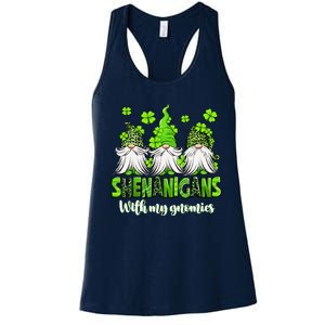 Shenanigans With My Gnomies St PatrickS Day Gnome Shamrock Women's Racerback Tank