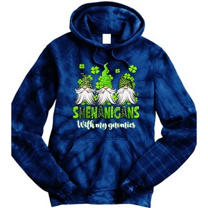 Shenanigans With My Gnomies St PatrickS Day Gnome Shamrock Tie Dye Hoodie