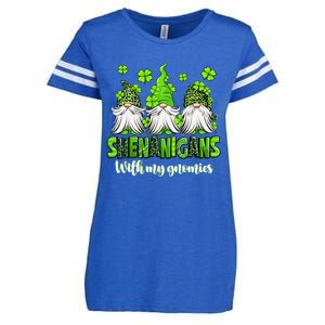 Shenanigans With My Gnomies St PatrickS Day Gnome Shamrock Enza Ladies Jersey Football T-Shirt