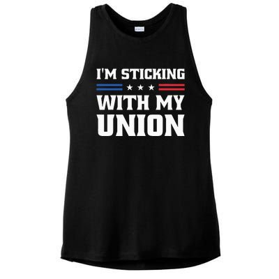 Sticking With My Union Strong For Pro Labor Union Workers Ladies PosiCharge Tri-Blend Wicking Tank