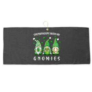 Shenanigans With My Gnomies St Patricks Day Gnome Large Microfiber Waffle Golf Towel