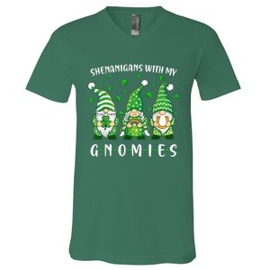 Shenanigans With My Gnomies St Patricks Day Gnome V-Neck T-Shirt