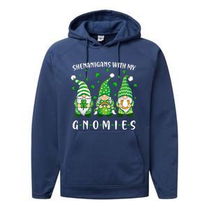 Shenanigans With My Gnomies St Patricks Day Gnome Performance Fleece Hoodie