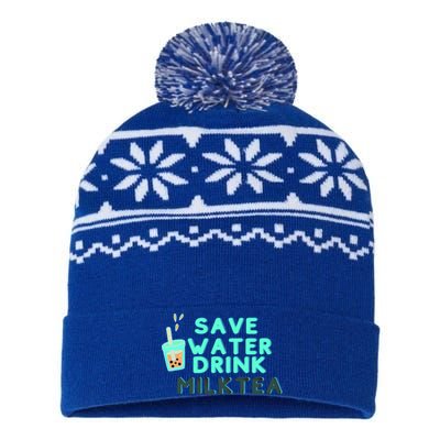 Save Water Milktea Milk Tea Lover Gift USA-Made Snowflake Beanie