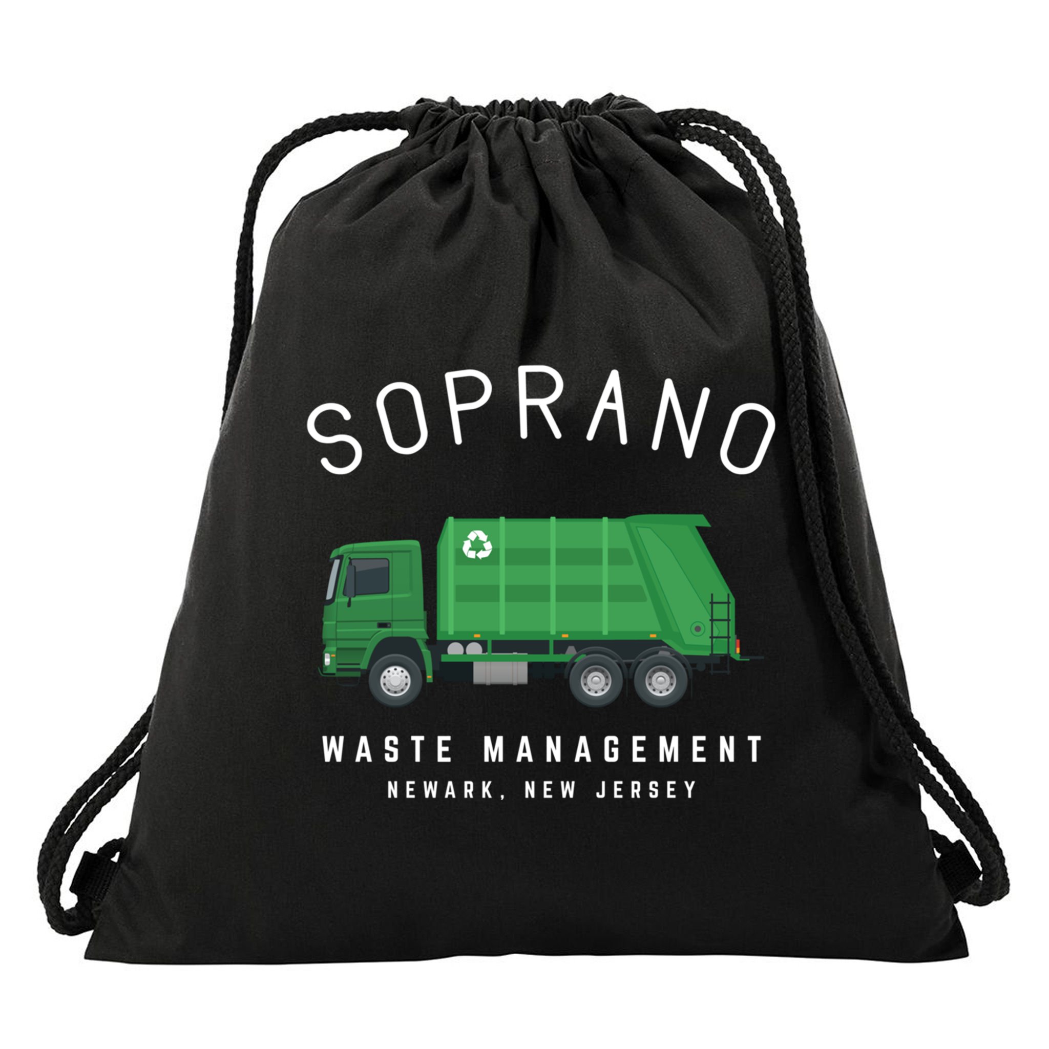 Soprano Waste Management Newark New Jersey Drawstring Bag