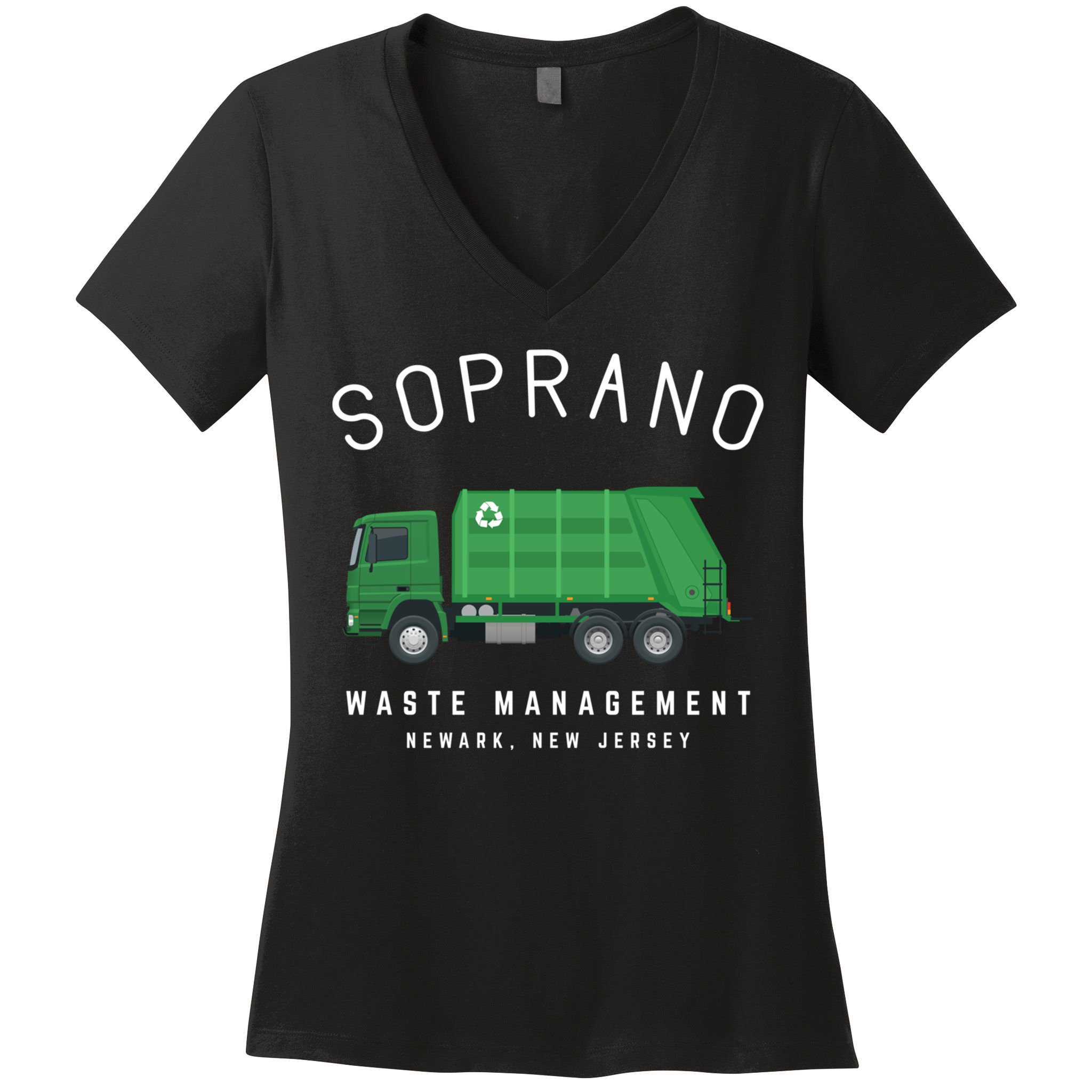 Soprano Waste Management Newark New Jersey Women's V-Neck T-Shirt