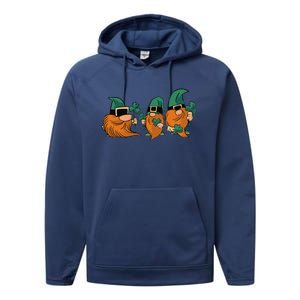 Shenanigans With My Gnomies, St Patricks Gnome Performance Fleece Hoodie