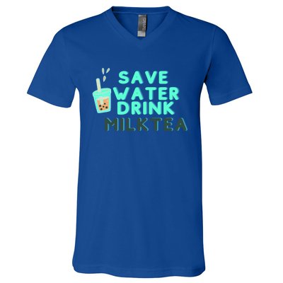 Save Water Milktea Milk Tea Lover Gift Cute Gift V-Neck T-Shirt