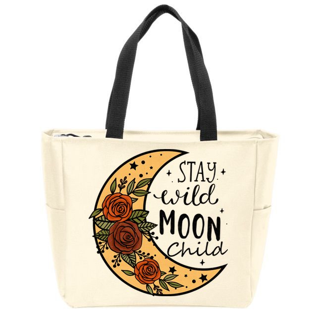 Stay Wild Moon Child Zip Tote Bag