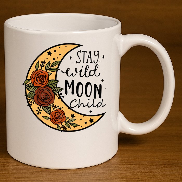 Stay Wild Moon Child 11oz C Handle Ceramic Mug