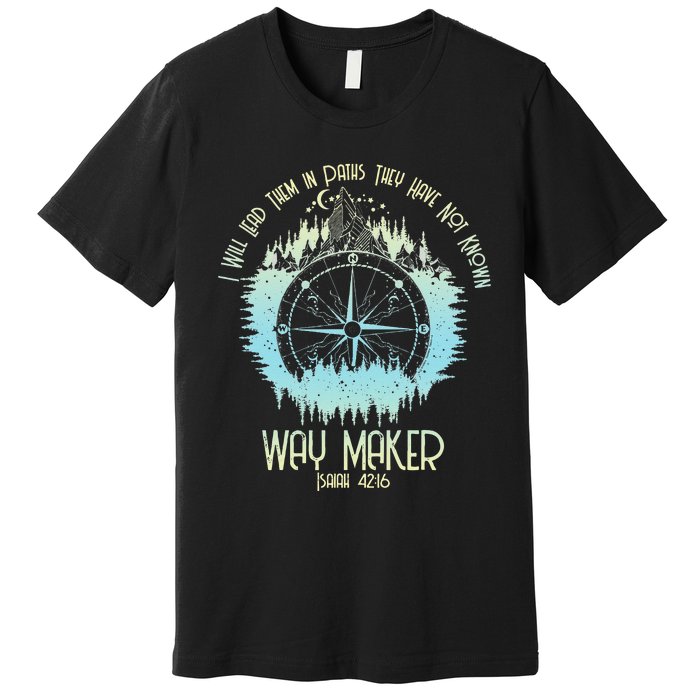 Spiritual Way Maker Bible Verse Christian Faith Way Maker Premium T-Shirt