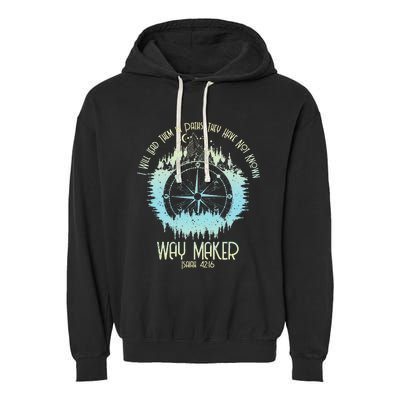 Spiritual Way Maker Bible Verse Christian Faith Way Maker Garment-Dyed Fleece Hoodie