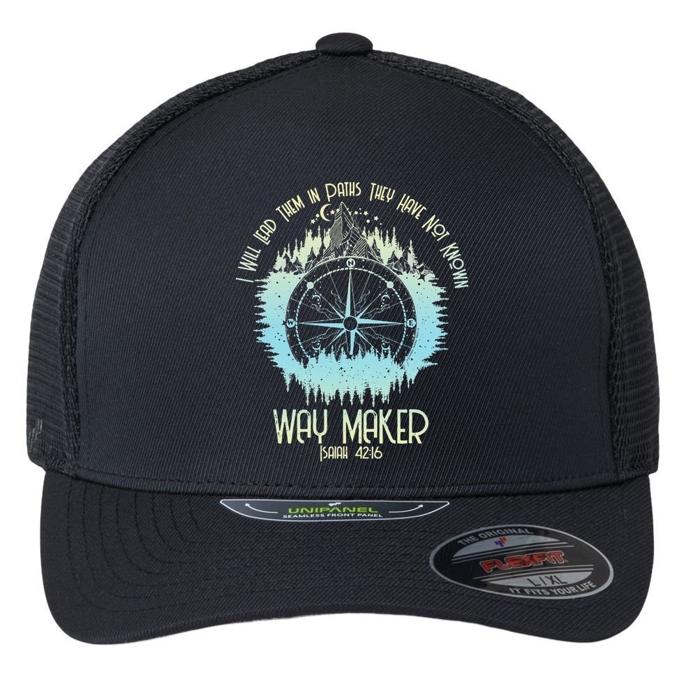 Spiritual Way Maker Bible Verse Christian Faith Way Maker Flexfit Unipanel Trucker Cap