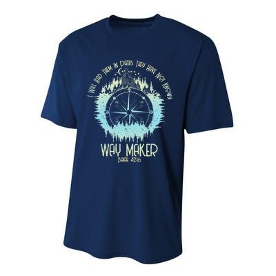 Spiritual Way Maker Bible Verse Christian Faith Way Maker Performance Sprint T-Shirt