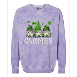 Shenanigans With My Gnomies St Patrick's Day Gnome Shamrock Colorblast Crewneck Sweatshirt