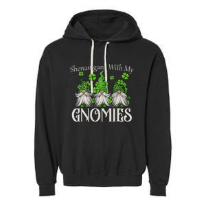 Shenanigans With My Gnomies St Patrick's Day Gnome Shamrock Garment-Dyed Fleece Hoodie