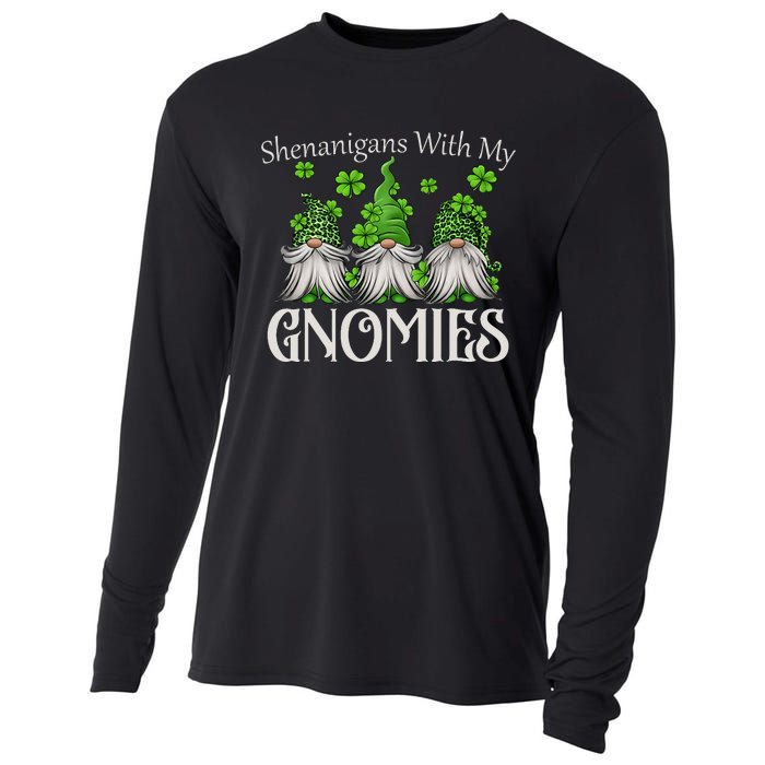 Shenanigans With My Gnomies St Patrick's Day Gnome Shamrock Cooling Performance Long Sleeve Crew