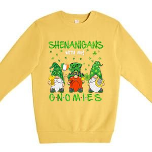 Shenanigans With My Gnomies St Patrick's Day Gnome Lover Premium Crewneck Sweatshirt