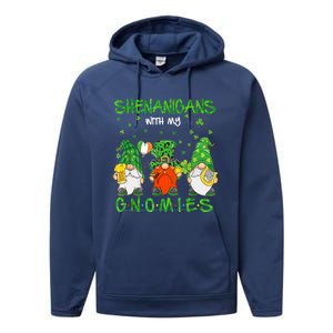 Shenanigans With My Gnomies St Patrick's Day Gnome Lover Performance Fleece Hoodie