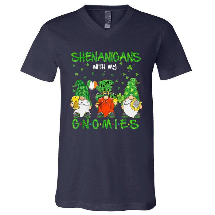 Shenanigans With My Gnomies St Patrick's Day Gnome Lover V-Neck T-Shirt