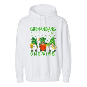 Shenanigans With My Gnomies St Patrick's Day Gnome Lover Garment-Dyed Fleece Hoodie