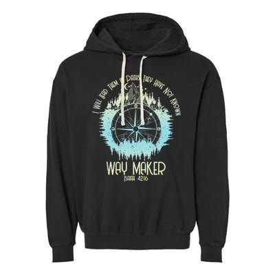 Spiritual Way Maker Bible Verse Christian Faith Way Maker Garment-Dyed Fleece Hoodie