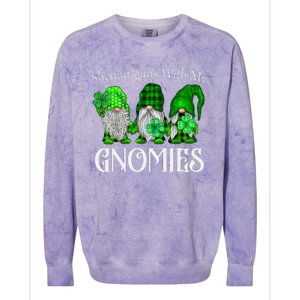 Shenanigans With My Gnomies St Patrick's Day Gnome Shamrock Colorblast Crewneck Sweatshirt