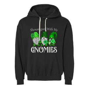 Shenanigans With My Gnomies St Patrick's Day Gnome Shamrock Garment-Dyed Fleece Hoodie