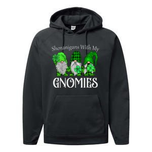 Shenanigans With My Gnomies St Patrick's Day Gnome Shamrock Performance Fleece Hoodie