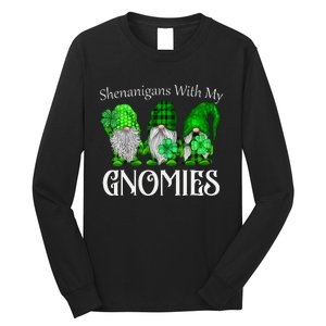 Shenanigans With My Gnomies St Patrick's Day Gnome Shamrock Long Sleeve Shirt