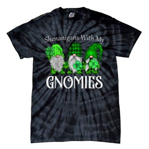 Shenanigans With My Gnomies St Patrick's Day Gnome Shamrock Tie-Dye T-Shirt