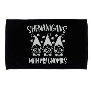 Shenanigans With My Gnomies Cute Bar Crawl St Patricks Day Microfiber Hand Towel