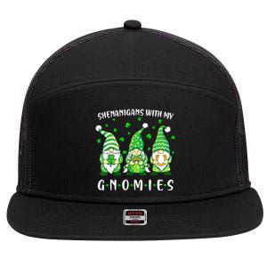 Shenanigans With My Gnomies St Patricks Day Gnome 7 Panel Mesh Trucker Snapback Hat