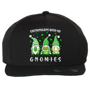 Shenanigans With My Gnomies St Patricks Day Gnome Wool Snapback Cap