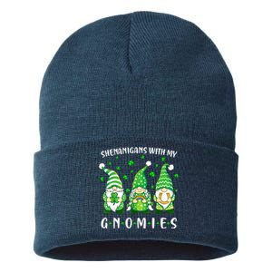 Shenanigans With My Gnomies St Patricks Day Gnome Sustainable Knit Beanie