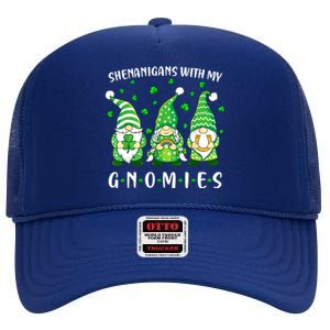 Shenanigans With My Gnomies St Patricks Day Gnome High Crown Mesh Back Trucker Hat